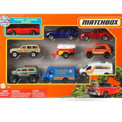 MATTEL Matchbox Pack 9 Coches Surtido- Vehículos, Trenes Y Parkings