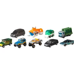MATTEL Matchbox Pack 9 Coches Surtido- Vehículos, Trenes Y Parkings