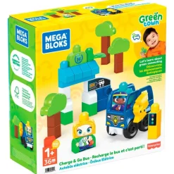 MEGABLOKS Mega Bloks Green Town Autobús Eléctrico- Puzzles Y Construcciones