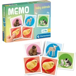 CLEMENTONI Memory Pocket Animales Bebés- Juegos Y Juguetes Educativos