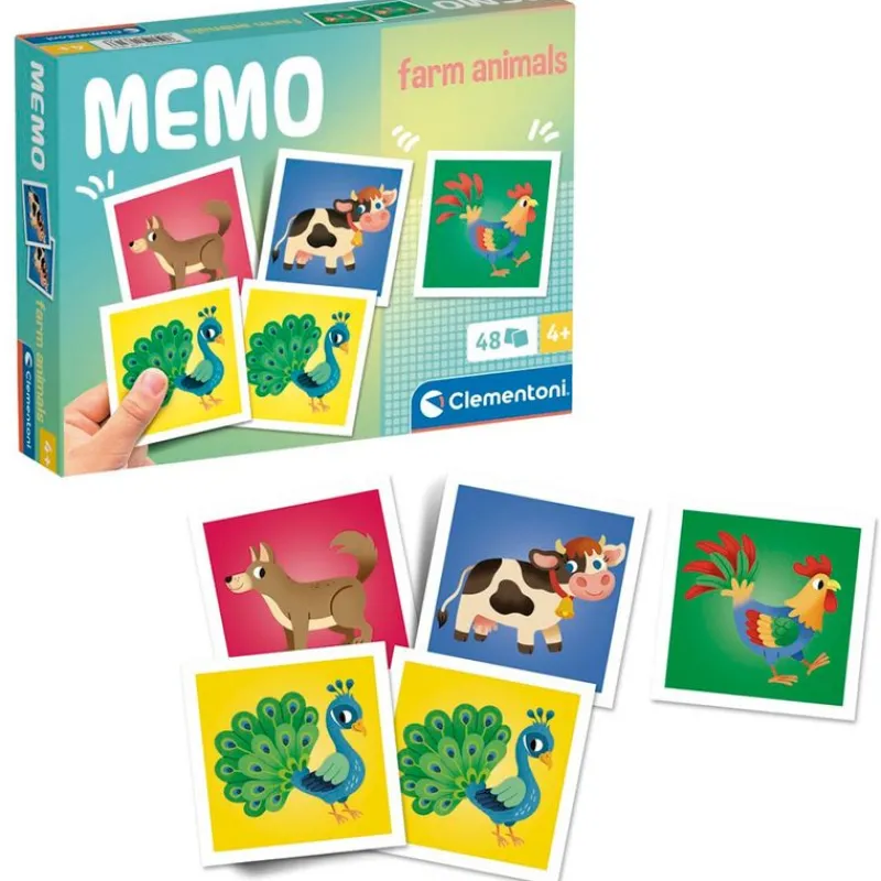CLEMENTONI Juegos Y Juguetes Educativos|Memory Pocket Granja de Animales