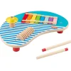 FISHER PRICE Juegos De Madera|Instrumentos Musicales|Mesa de Madera con 3 Instrumentos de Percusión