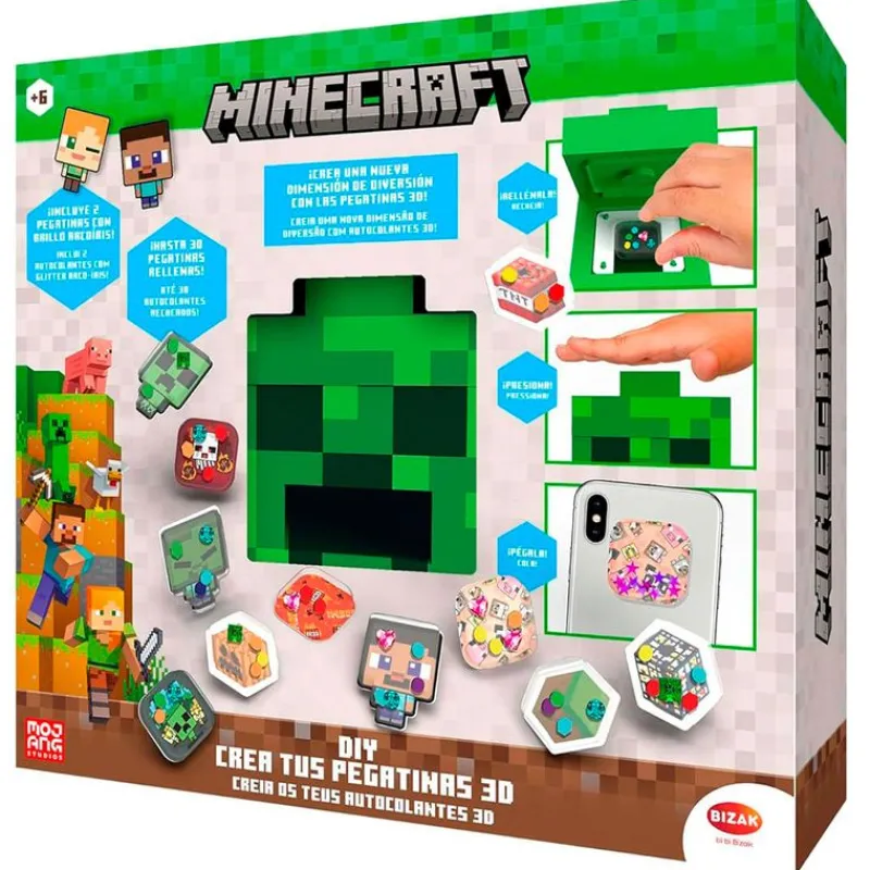 BIZAK Manualidades|Minecraft Crea tus Pegatinas 3D