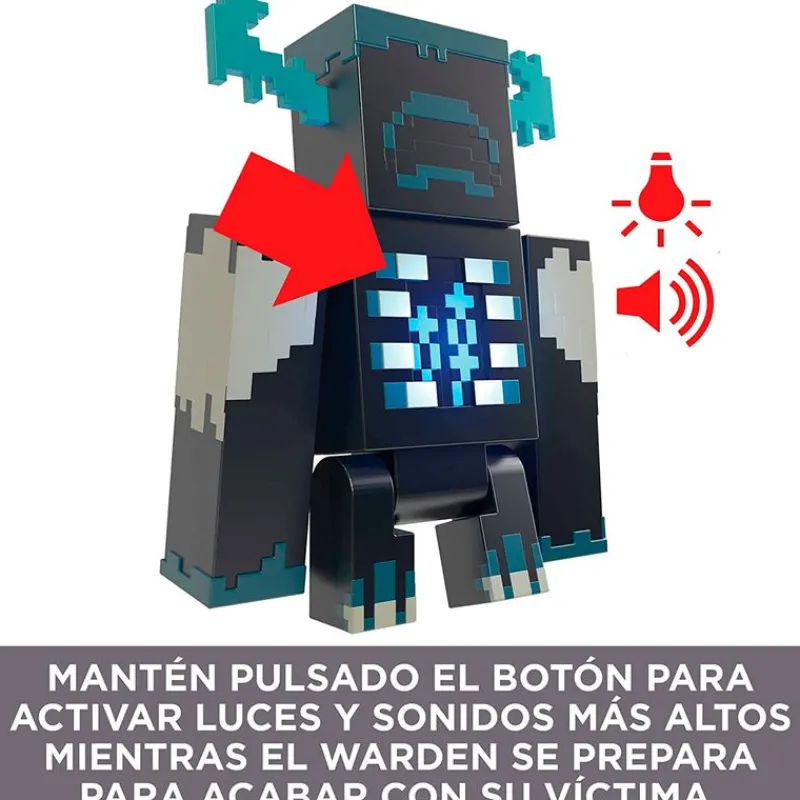 MATTEL Minecraft Criatura Warden Figura Luces Sonidos- Figuras Videojuegos|Figuras Y Figuras De Acción