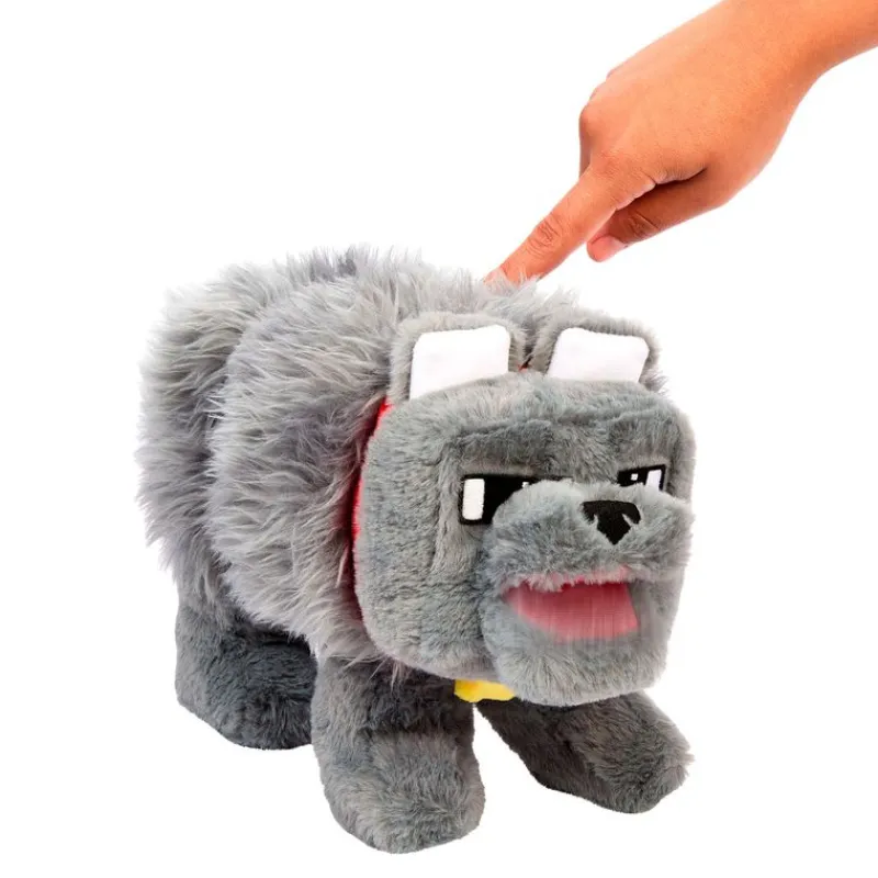 MATTEL Minecraft Dennis el Lobo Peluche 20 cm- Peluches|Primera Infancia Y Preescolar