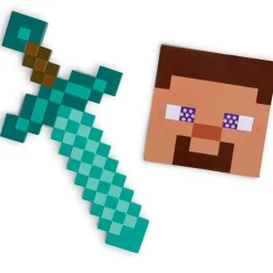 JAKKS PACIFIC Minecraft Espada + Máscara Steve- Juegos Y Juguetes De Imitación