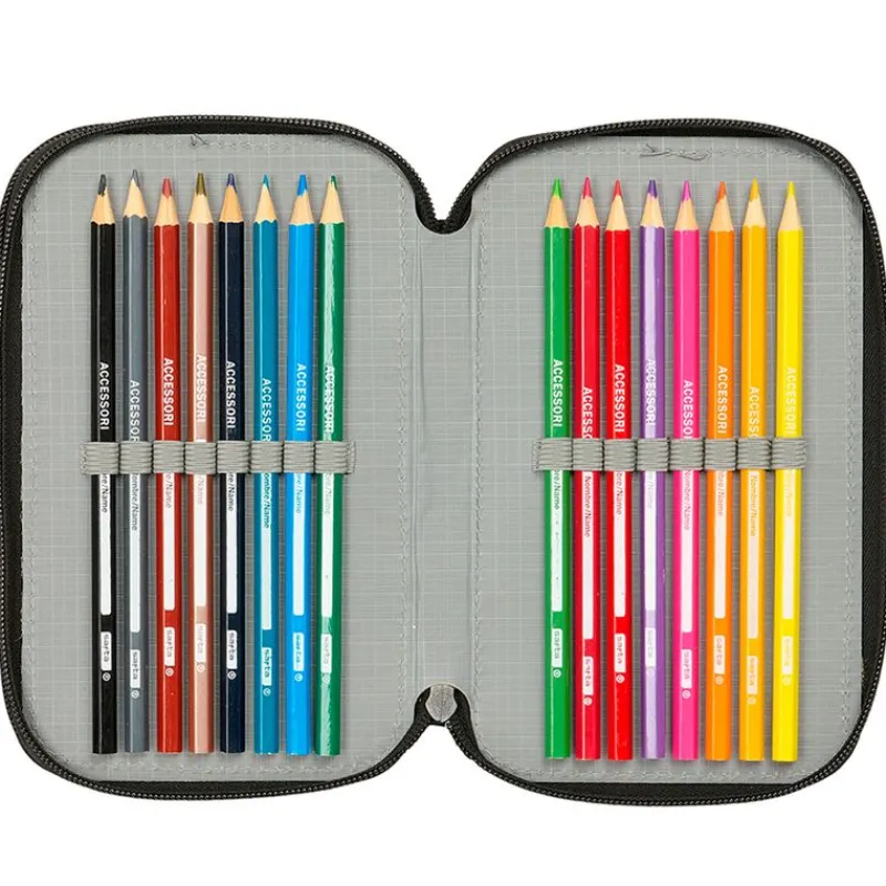 SAFTA Minecraft Estuche Triple- Escolar