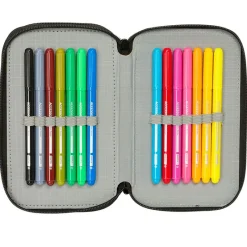 SAFTA Minecraft Estuche Triple- Escolar