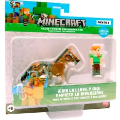 BIZAK Minecraft Figura + Animal con Movimiento Surtido- Figuras Y Figuras De Acción