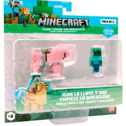 BIZAK Minecraft Figura + Animal con Movimiento Surtido- Figuras Y Figuras De Acción