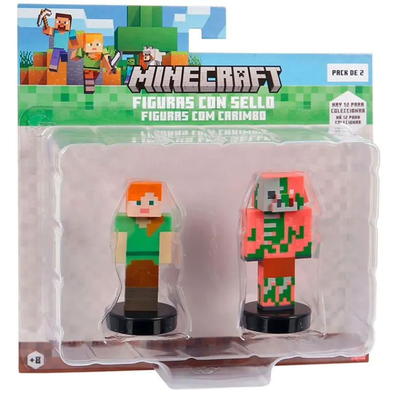 BIZAK Minecraft Figura Pack 2 Surtida- Figuras Videojuegos|Figuras Y Figuras De Acción