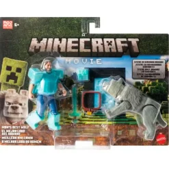 MATTEL Minecraft la Película Conjunto Un Mejor Amigo Peludo- Figuras Videojuegos|Figuras Y Figuras De Acción