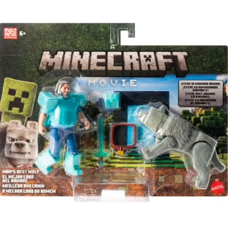 MATTEL Minecraft la Película Conjunto Un Mejor Amigo Peludo- Figuras Videojuegos|Figuras Y Figuras De Acción