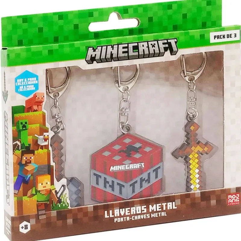 BIZAK Otros Merchandising|Figuras Y Figuras De Acción|Minecraft Pack Llaveros Arma Surtido