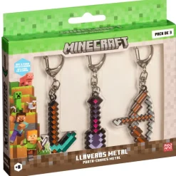 BIZAK Otros Merchandising|Figuras Y Figuras De Acción|Minecraft Pack Llaveros Arma Surtido
