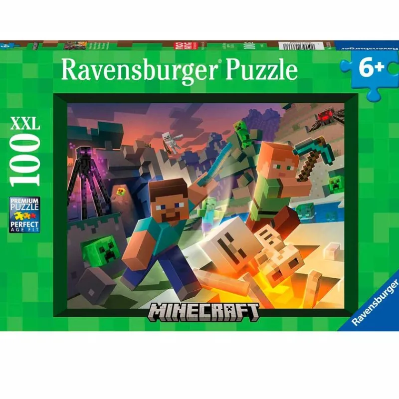 RAVENSBURGER Puzzles Y Construcciones|Minecraft Puzzle 100 Piezas XXL