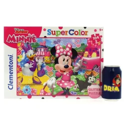 CLEMENTONI Puzzles Y Construcciones|Minnie Mouse Puzzle con Purpurina de 104 Piezas