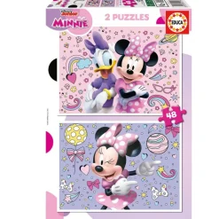 EDUCA Puzzles Y Construcciones|Minnie Mouse Puzzle 2x48 Piezas