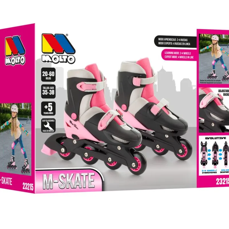 MOLTO Bicicletas, Correpasillos Y Triciclos|Roller Patines 4 en Línea Rosa