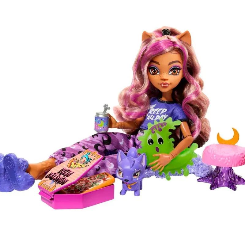 MATTEL Monster High Creepover Party Muñeca Clawdeen- Monster High Colección|Halloween