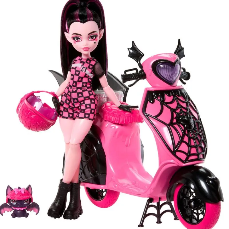 MATTEL Monster High Colección|Muñecas|Monster High Draculaura Moto Vampiritástica