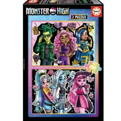 EDUCA Monster High Puzzle 2x100 Piezas- Halloween