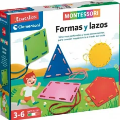 CLEMENTONI Montessori Formas y Lazos- Juegos Y Juguetes Educativos