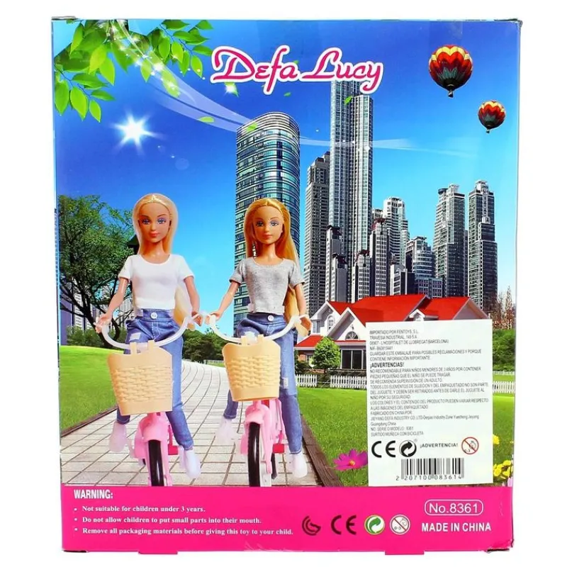 DRIM DISCOUNT Muñecas|Muñeca Fashion Blanca con Bicicleta