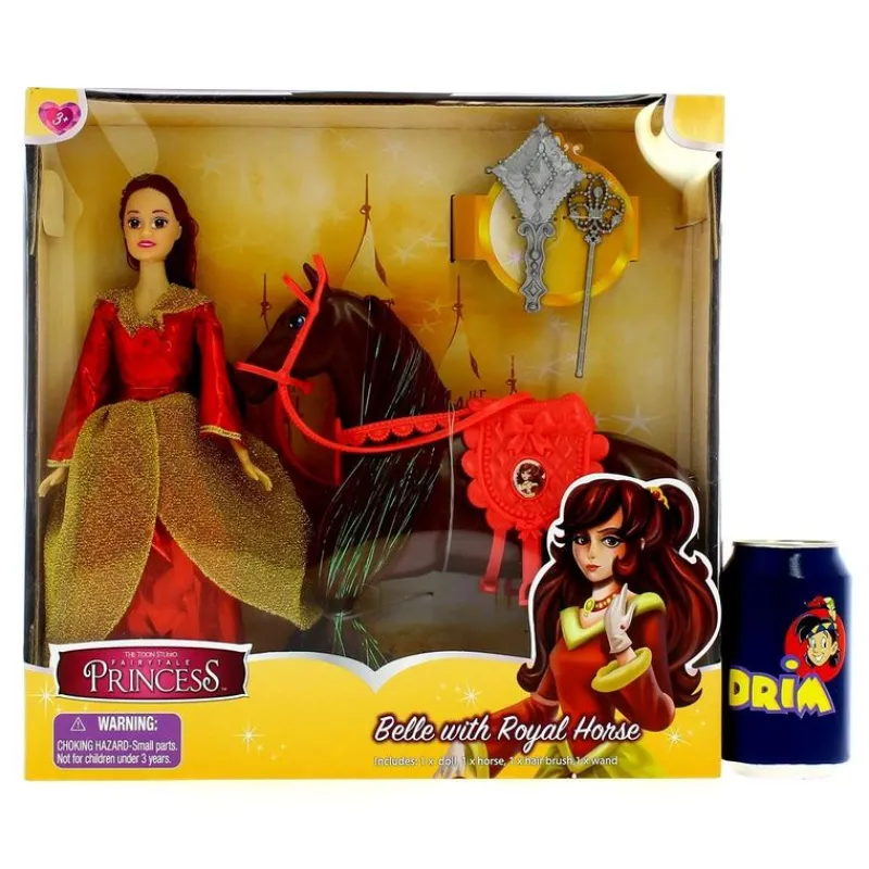 DRIM DISCOUNT Muñeca Princesa Belle con Caballo- Muñecas