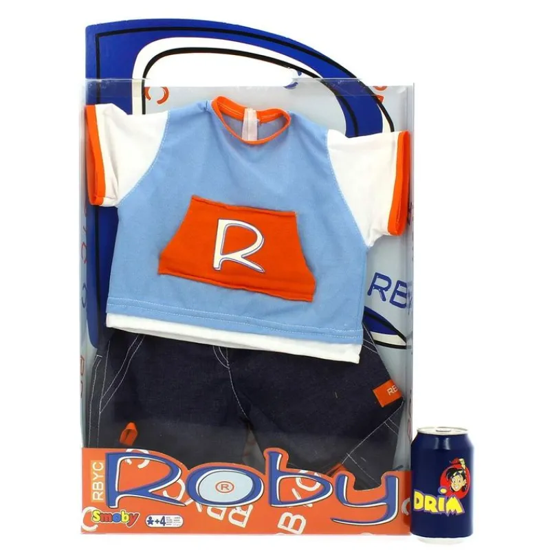 SMOBY Muñecas|Muñeco Roby Conjunto Camiseta Azul y Pantalón Tejano