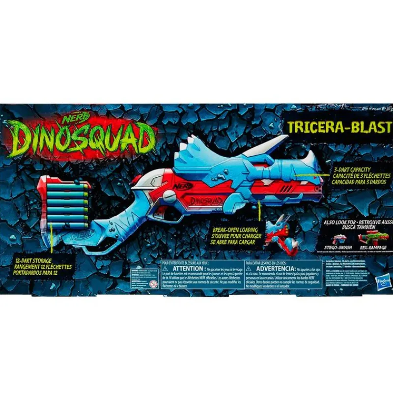 HASBRO Nerf Dino Squad Lanzador Trice-Blast- Juegos Y Juguetes De Imitación