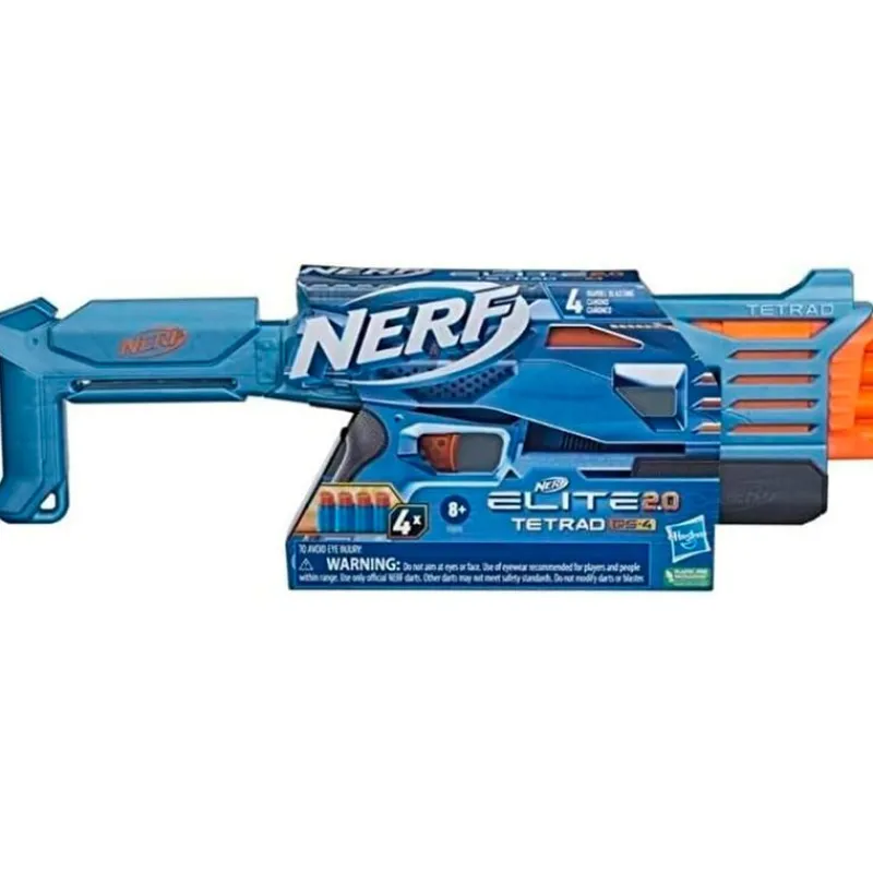 HASBRO Nerf Elite Tetrad 2.0 Lanzador- Juegos Y Juguetes De Imitación