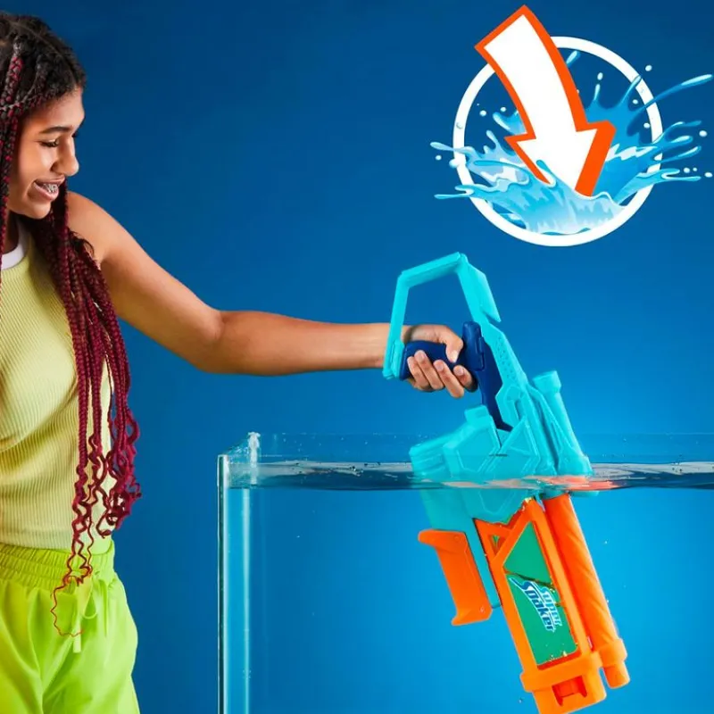 HASBRO Nerf Super Soaker Mega Dunk-Fill Pistola de Agua- Aire Libre