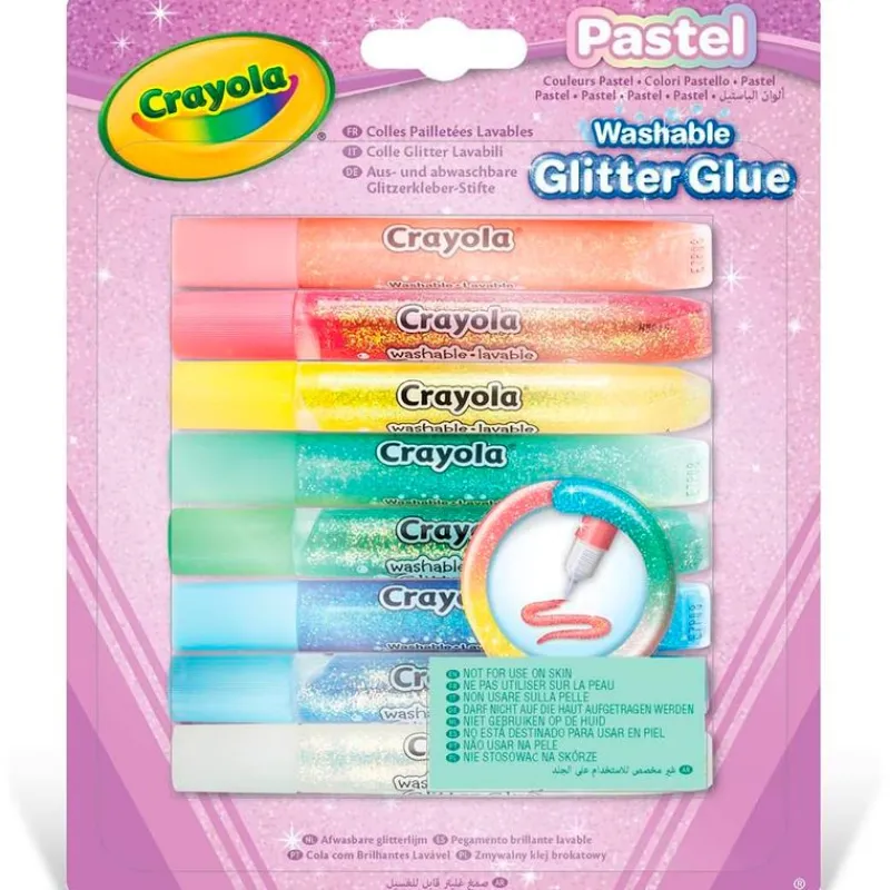 CRAYOLA Manualidades|Pack 8 Pegamentos con Purpurina Lavable