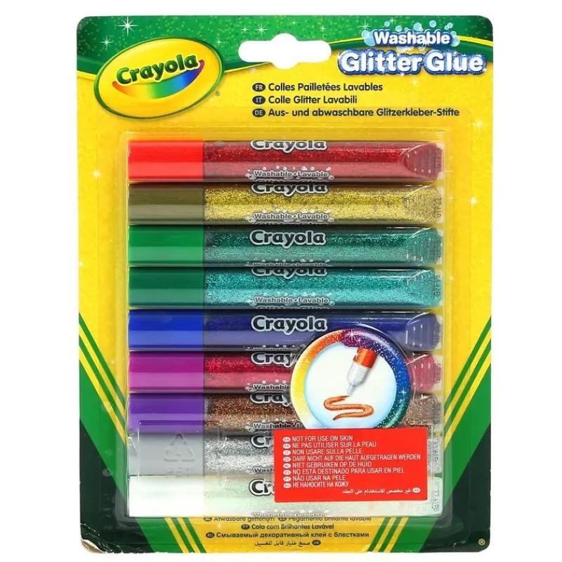 CRAYOLA Manualidades|Pack 9 Pegamentos Purpurina Lavables