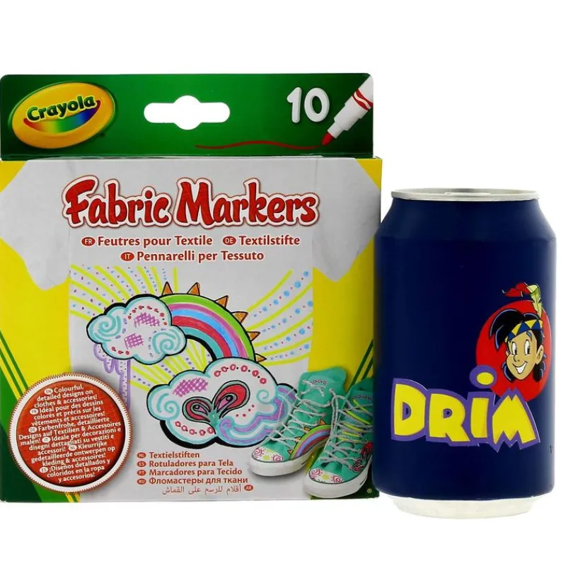 CRAYOLA Pack 10 Rotuladores de Tela- Manualidades