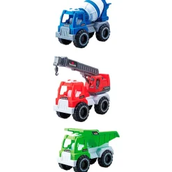 DRIM DISCOUNT Pack Camiones Obra- Vehículos, Trenes Y Parkings