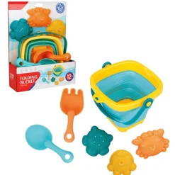 DRIM DISCOUNT Pack Cubo de Playa Plegable- Aire Libre