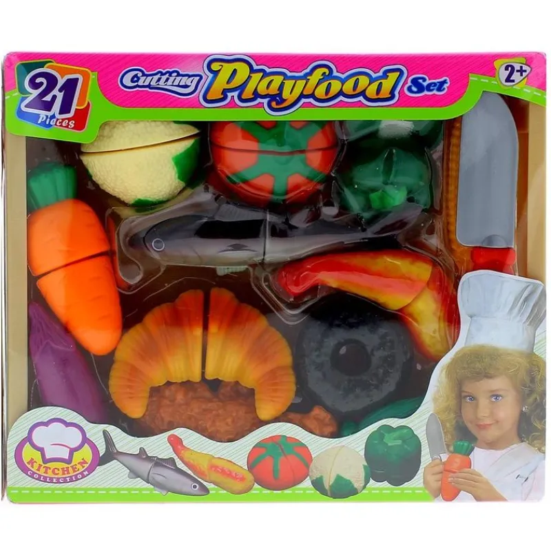 DRIM DISCOUNT Pack de Comida para Cortar 21 Piezas- Juegos Y Juguetes De Imitación