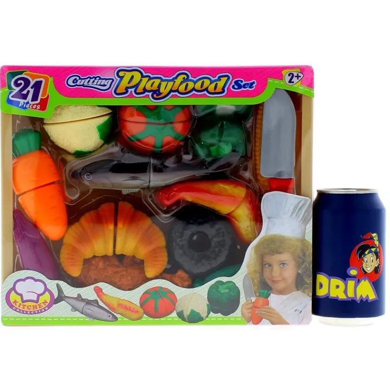 DRIM DISCOUNT Pack de Comida para Cortar 21 Piezas- Juegos Y Juguetes De Imitación