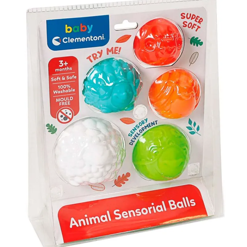 CLEMENTONI Primera Infancia Y Preescolar|Pack Pelotas Sensoriales Animals