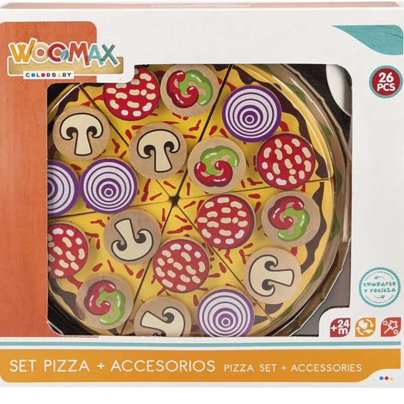 COLOR BABY Juegos De Madera|Pack Pizza de Madera