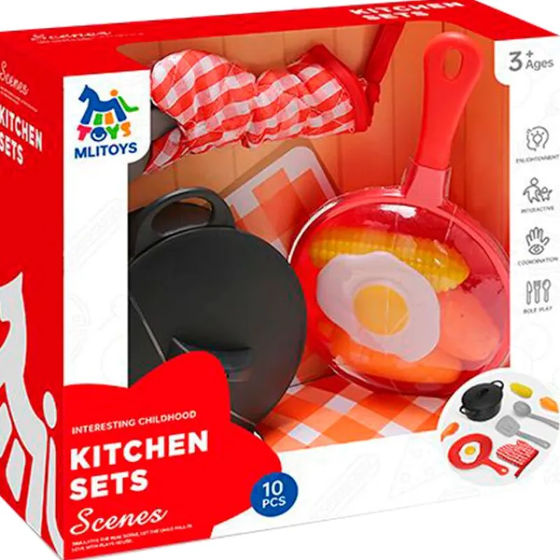 DRIM DISCOUNT Juegos Y Juguetes De Imitación|Pack Sartén con Comida y Utensilios Infantil