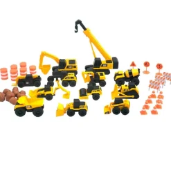 DRIM DISCOUNT Pack Vehículos de Obras- Vehículos, Trenes Y Parkings