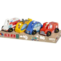 MOLTO Vehículos, Trenes Y Parkings|Primera Infancia Y Preescolar|Pack Vehículos Emergencias Madera