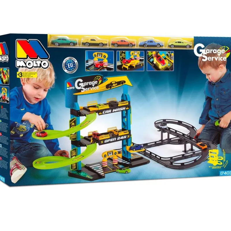 MOLTO Vehículos, Trenes Y Parkings|Parking Infantil 3 Plantas con Pistas