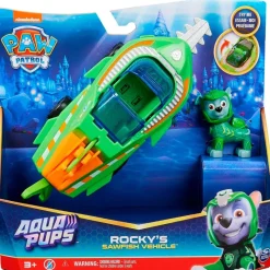 SPIN MASTER Patrulla Canina Aqua Pups Vehículo Rocky- Figuras Y Figuras De Acción