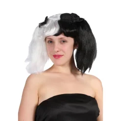 DRIM DISCOUNT Peluca Blanca y Negra- Disfraces Y Complementos|Disfraces Y Complementos