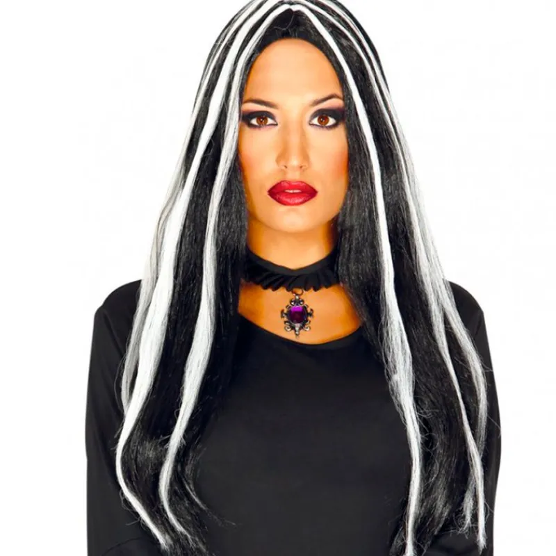 SELECCION DRIM Peluca Bruja Mechones Blancos- Disfraces Y Complementos|Disfraces Y Complementos