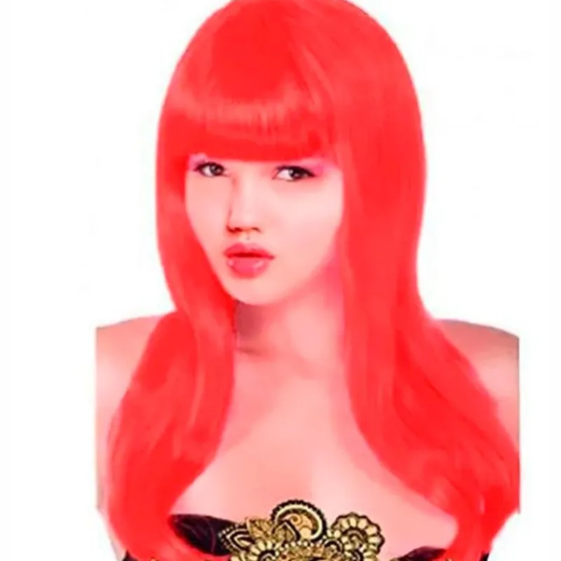 DRIM DISCOUNT Disfraces Y Complementos|Disfraces Y Complementos|Peluca Larga Lisa Roja